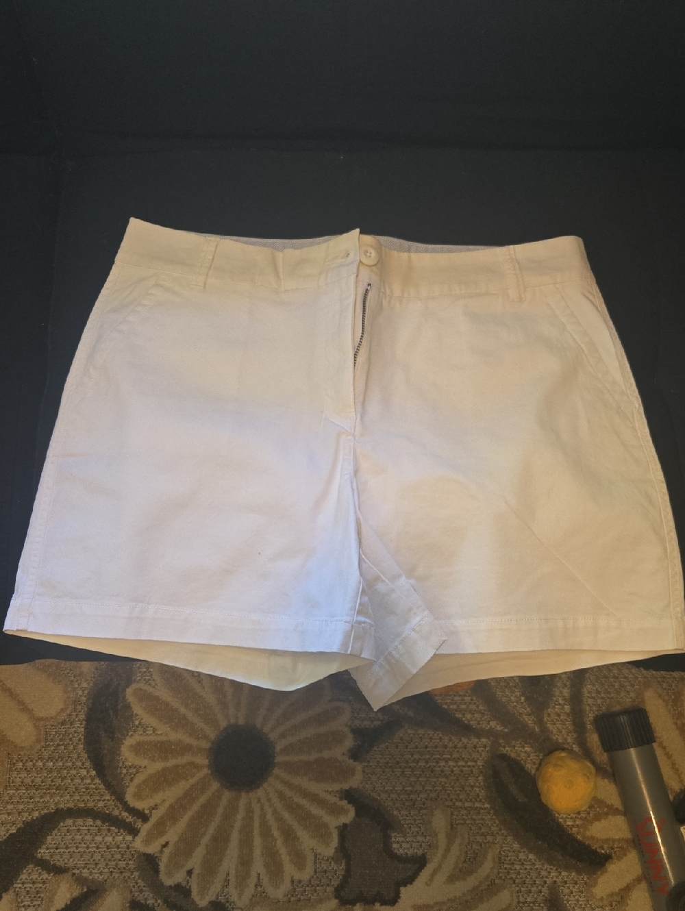 crown & ivy Cream Bermuda Shorts - Classic Casual